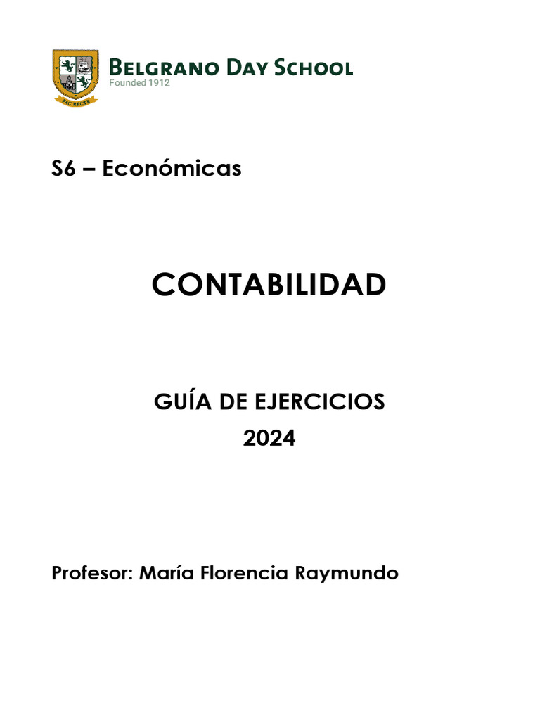S6 Contabilidad Guía De Ejercicios 2024 Pdf Contabilidad Hoja