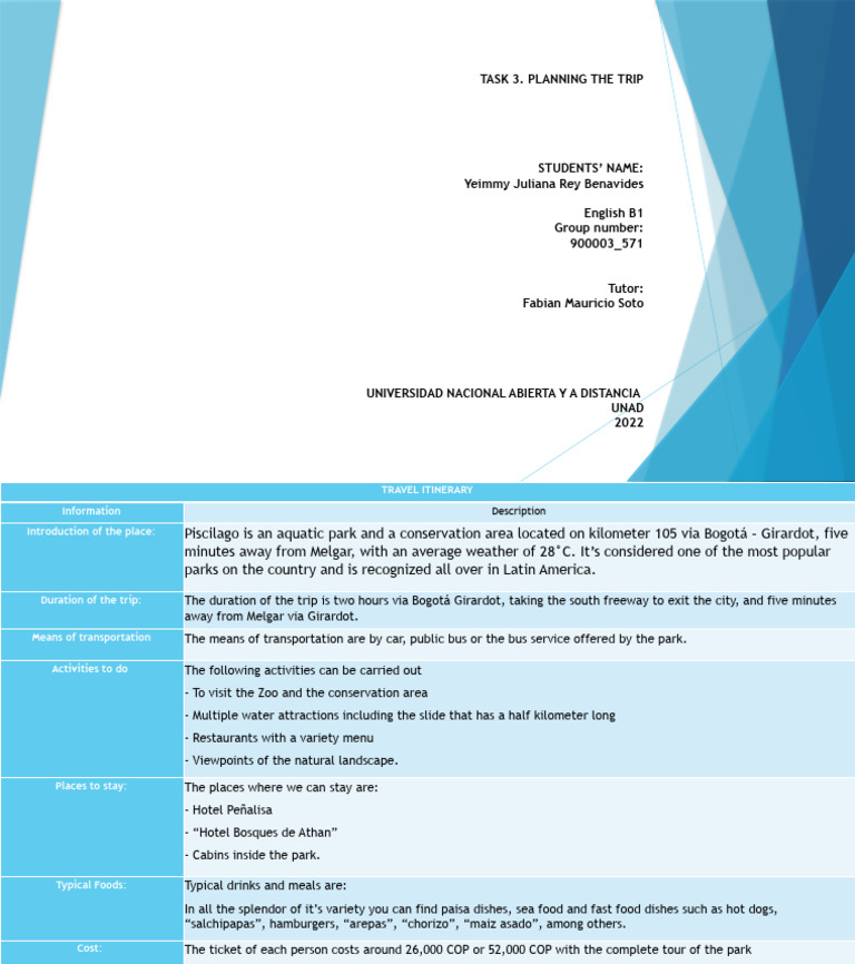 Piscilago Trip Itinerary Guide | PDF