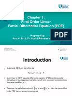 First Order Linear Partial Differential Equation (PDE) : Prepared By: Assoc. Prof. Dr. Abdul Rahman Mohd Kasim