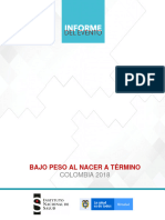 Bajo Peso Al Nacer - 2018