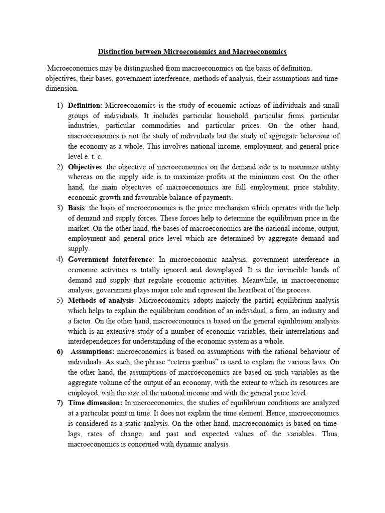 Micro vs Macro Economics Explained | PDF | Microeconomics | Economics