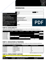 WEST Youth Zone Aapplication Form Sessional Staff