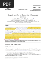 Cognitive Styles in The Service of Language Learning