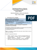 Guía de Actividades y Rúbrica de Evaluación - Unidad 1 - Etapa 2 - Área Familiar