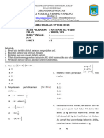 Soal Ujian Sekolah Matematika Wajib Paket B