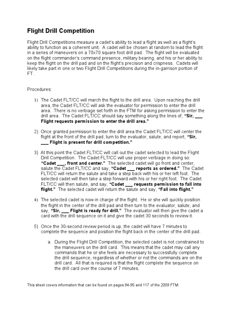 Flight Drill Competition Procedures | PDF | Military Life | Military