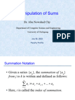 Manipulation of Sums