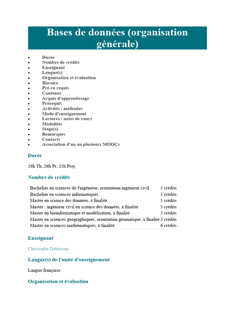 Introduction aux Bases de Données | PDF | SQL | Base de données ...