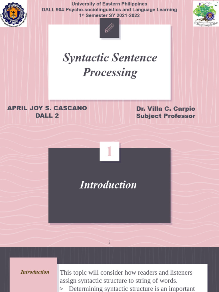 Syntactic Processing Insights | PDF | Language Arts & Discipline ...