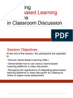 Integrating Platforms in Classroom Discussion: Game-Based Learning