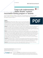 Cost Analysis of Large-Scale Implementation of The Helping Babies Breathe' Newborn Resuscitation-Training Program in Tanzania