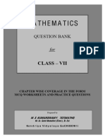 Maths Class Vii Question Bank