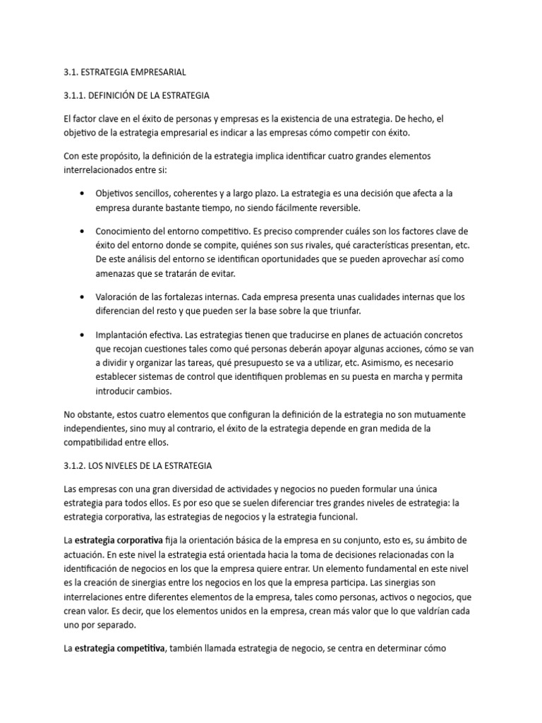 Estrategia Empresarial y Competitiva | PDF | Business | Ventaja competitiva