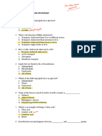 Lipid Revision Worksheet