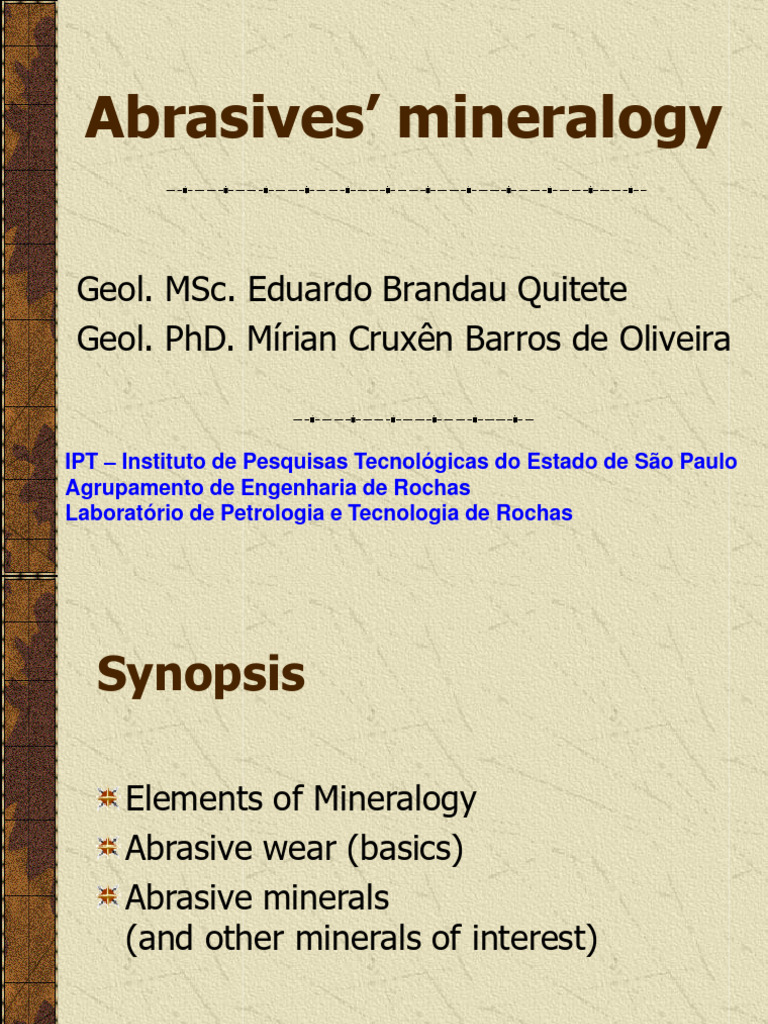 Mineral Abrasives 2005 PDF Minerals Ion