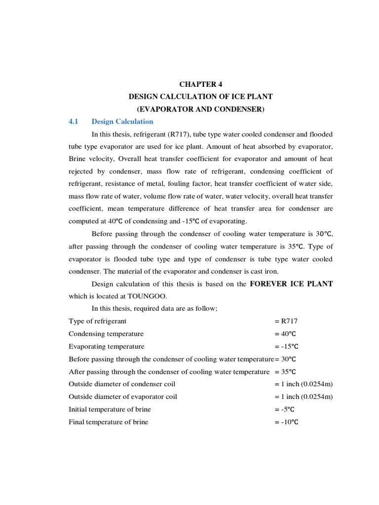 12.CH (4) Design and Calculation of Ice Plant (Evaporator and Condenser