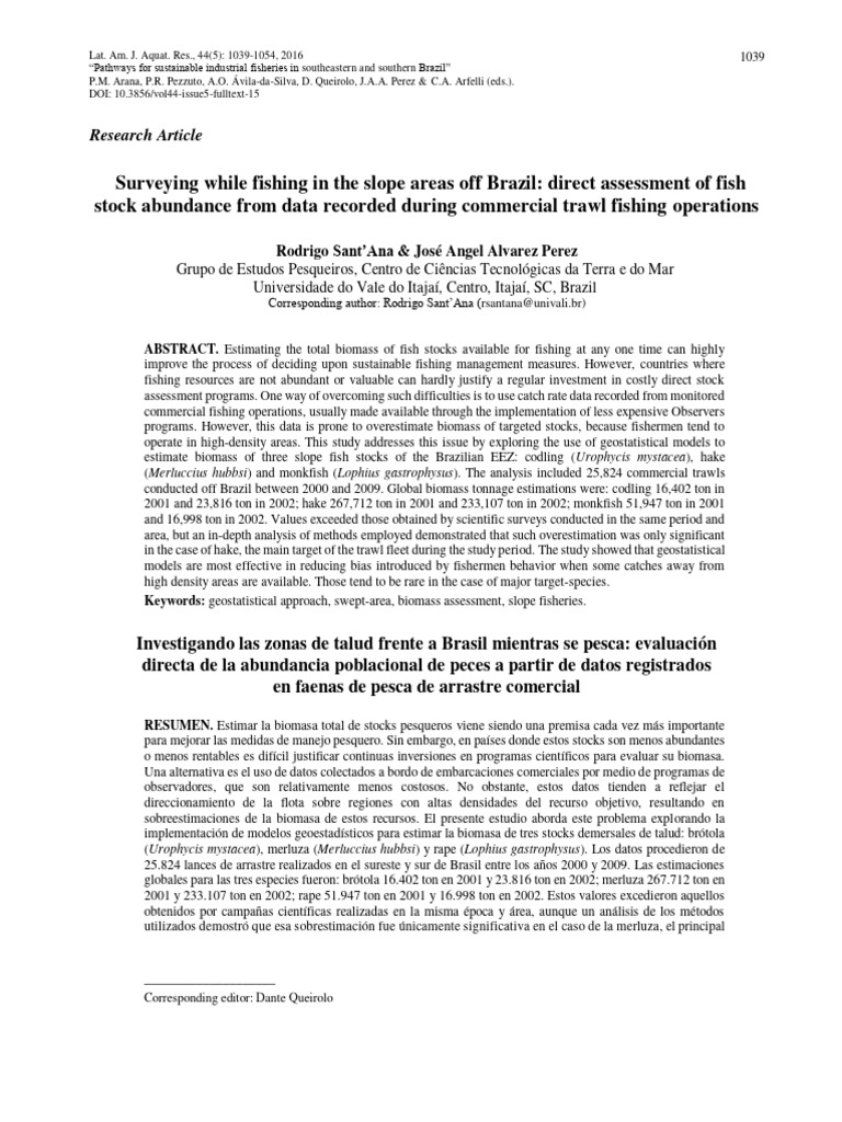 Sustainable Fisheries Management in Brazil | PDF | Trawling | Linear ...