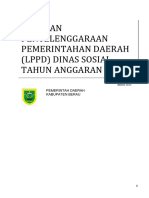 Laporan Penyelenggaraan Pemerintahan Daerah (LPPD) Dinas Sosial Tahun Anggaran 2022