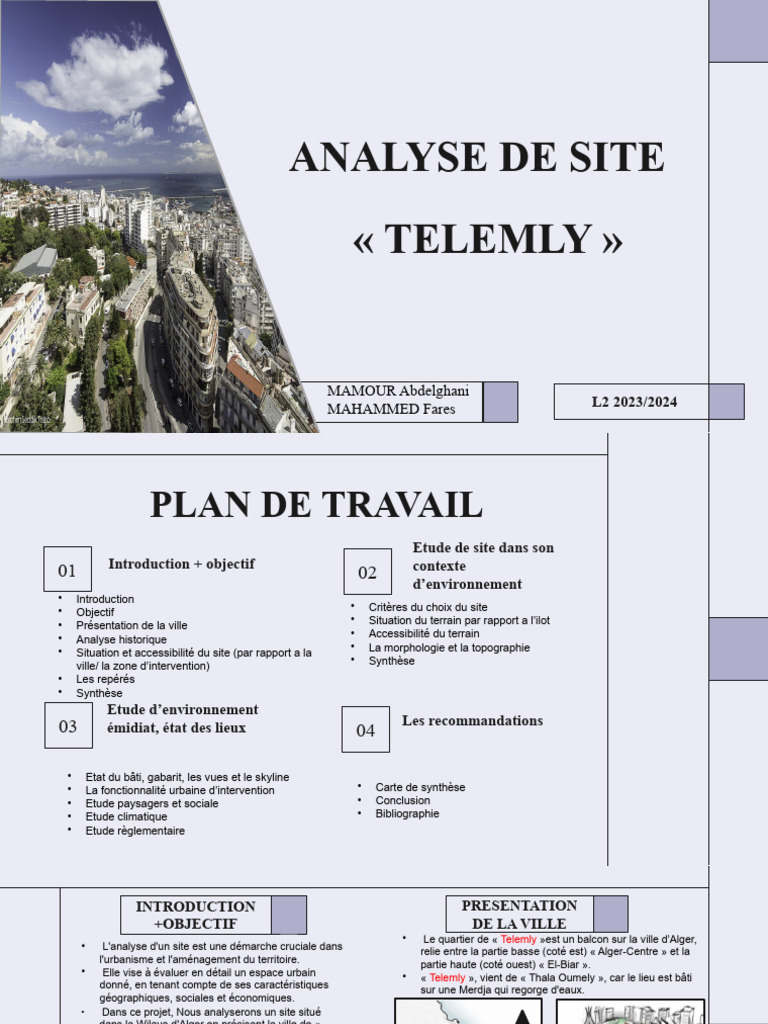 Analyse urbaine du quartier Telemly | PDF | Alger | Sciences de la terre