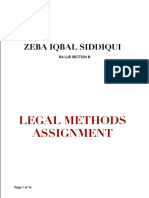Zeba Iqbal Siddiqui LEGAL METHODS ASSIGNMENT.