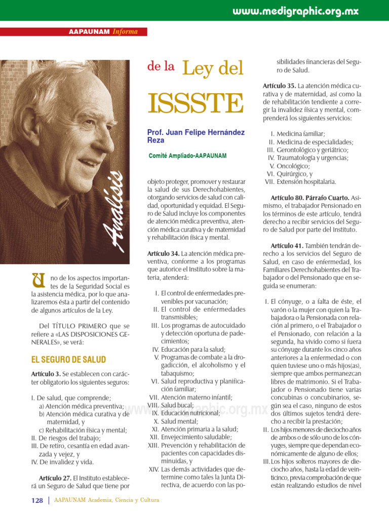 Análisis de la Ley del ISSSTE | PDF | Cuidado de la salud | Programas ...