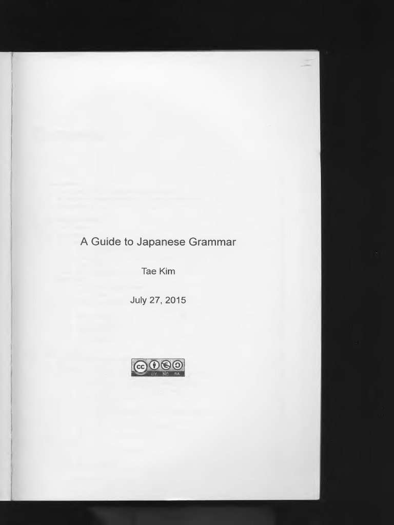 Tae kim a guide to japanese grammar a japanese approach to learning