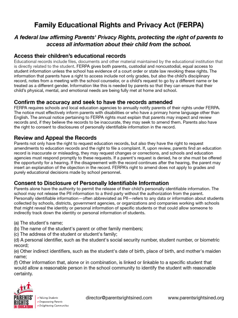 Understanding FERPA Parent Rights | PDF | Human Rights | Civil Rights ...