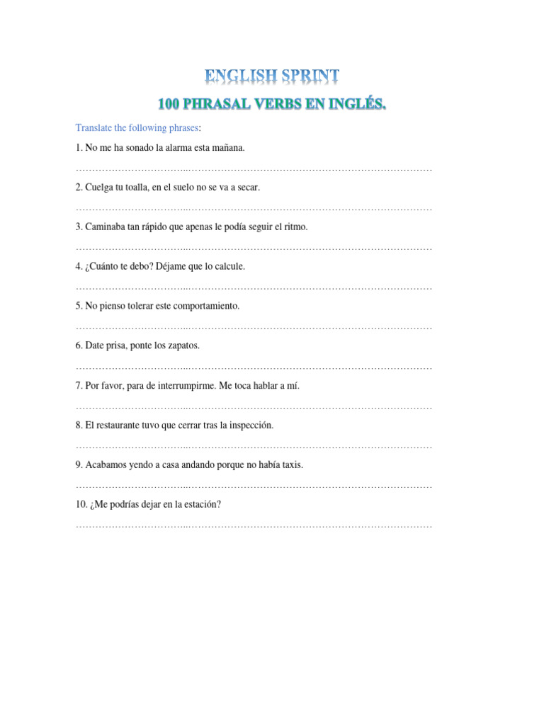 Frases y Phrasal Verbs en Inglés | PDF