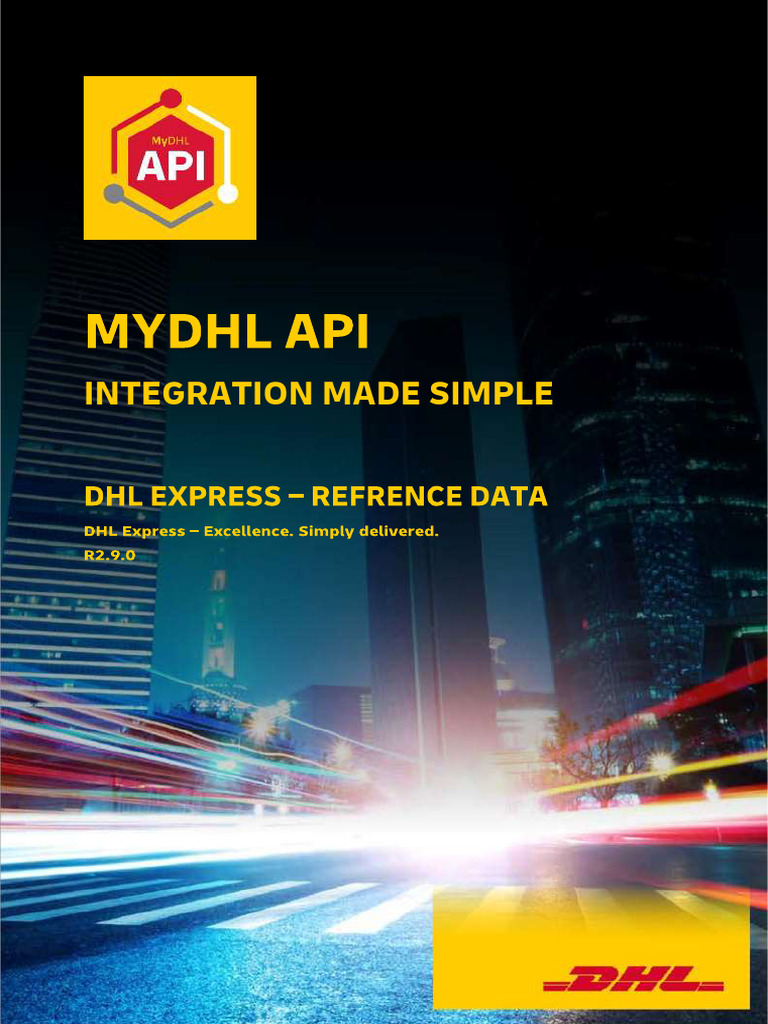 MyDHL API Reference Data Guide 2 9 0 PDF