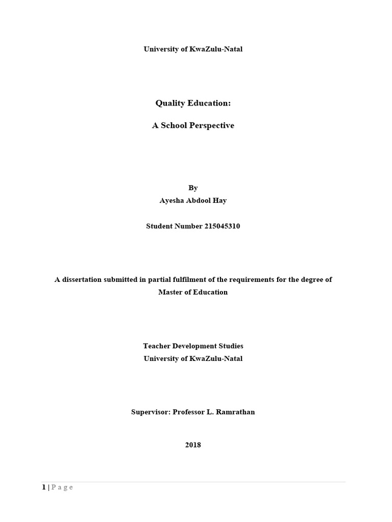 Quality Education School Perspective | PDF | Curriculum | Teachers