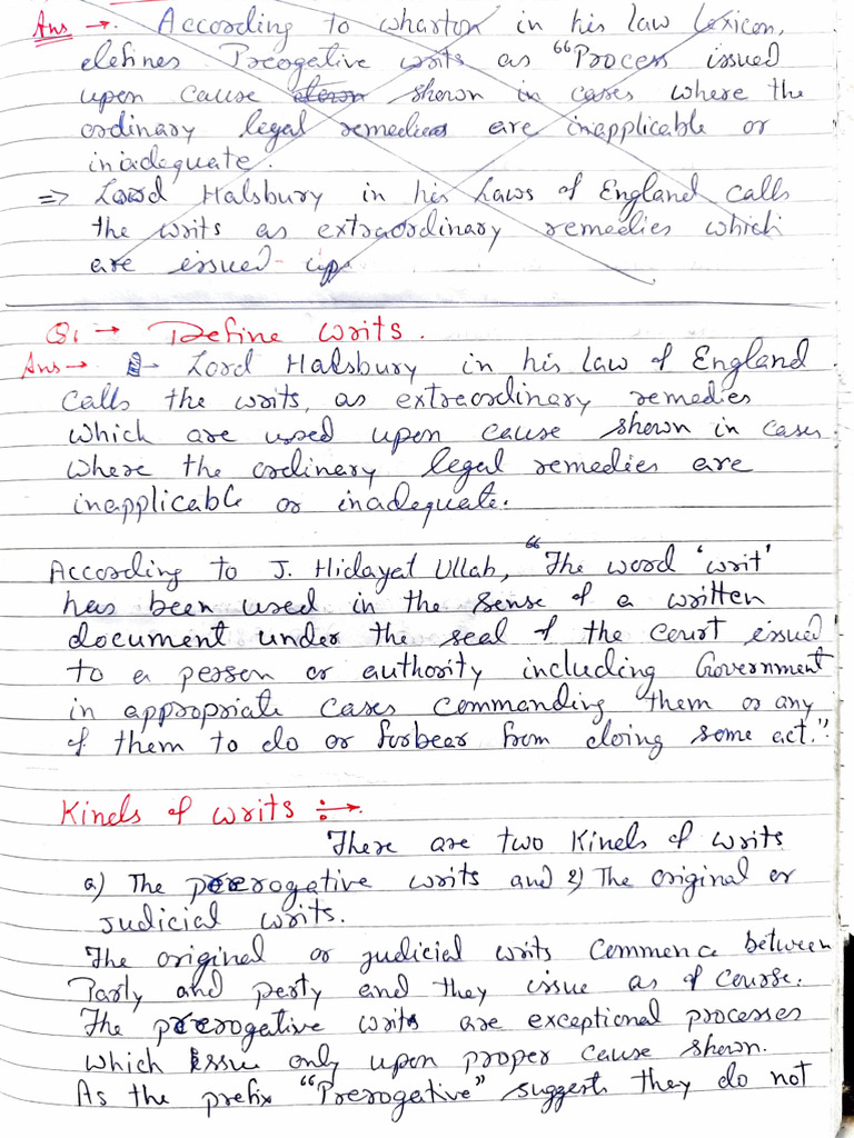 Constitutional Remedies - Writ | PDF | Foreign Language Studies ...