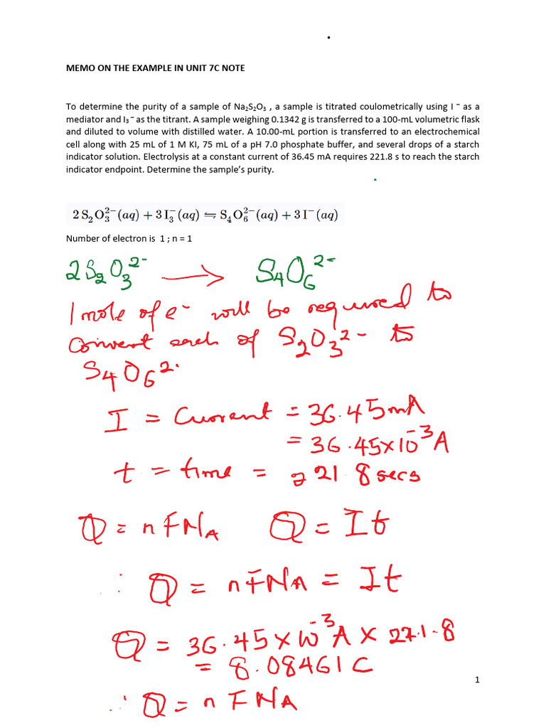 Memo On The Example in Unit 7C Note | PDF | Science & Mathematics