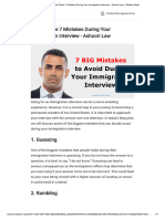 Avoid These 7 Mistakes During Your Immigration Interview - Ashoori Law - Reader Mode