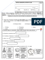 TRABALHO AVALIATIVO MATEMÁTICA 3º Ano B