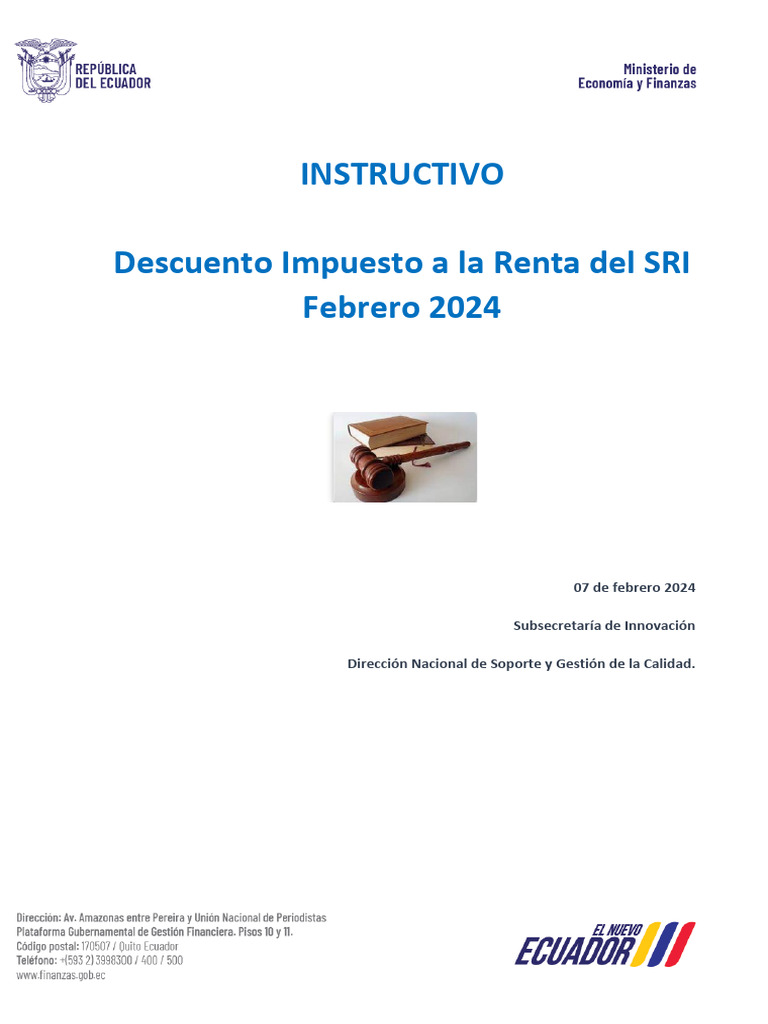 Instructivo Impuesto a la Renta 2024 | PDF | Impuesto sobre la renta ...