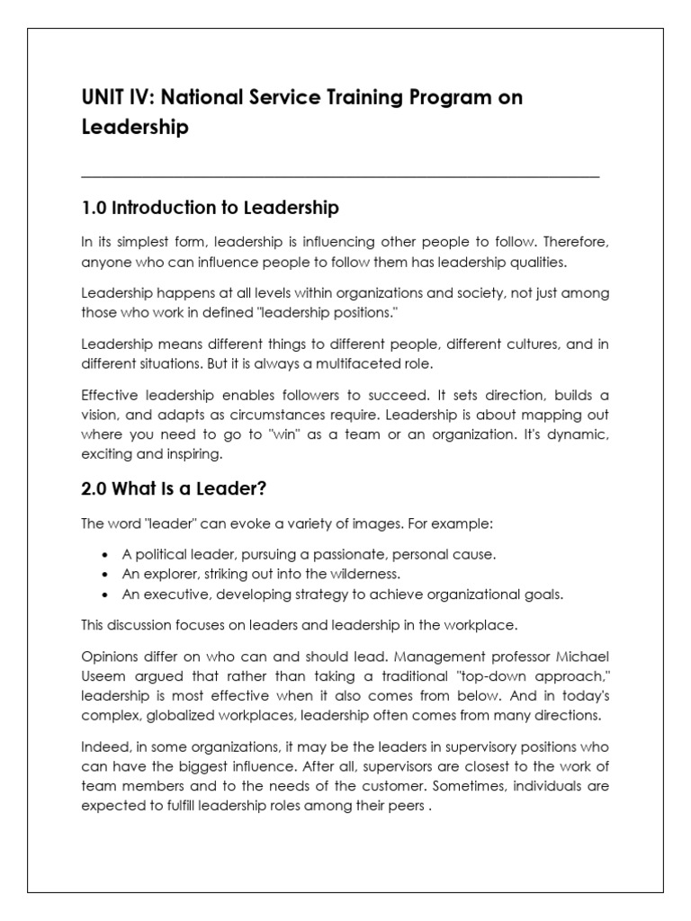 Leadership Essentials in Organizations | PDF | Leadership ...