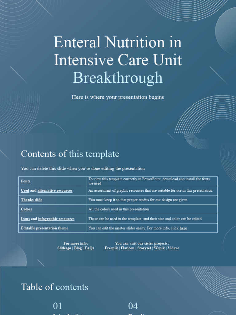 Enteral nutrition in intensive care unit breakthrough by slidesgo
