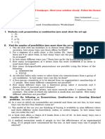 Permutation and Combination Worksheet