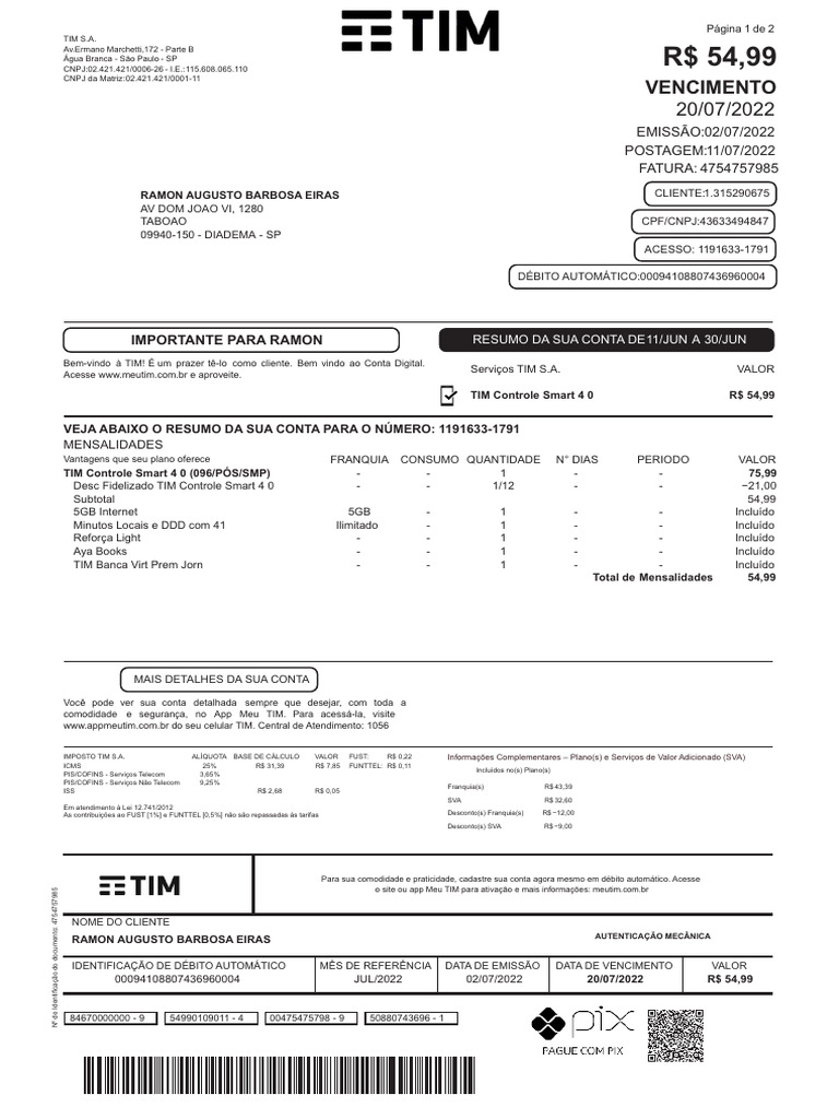 Editavel Fat Tim | PDF | Empresas | Indústrias de serviços