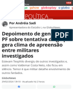 Depoimento de General À PF Sobre Tentativa de Golp