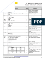 Amount of Substances Exam Mark Scheme