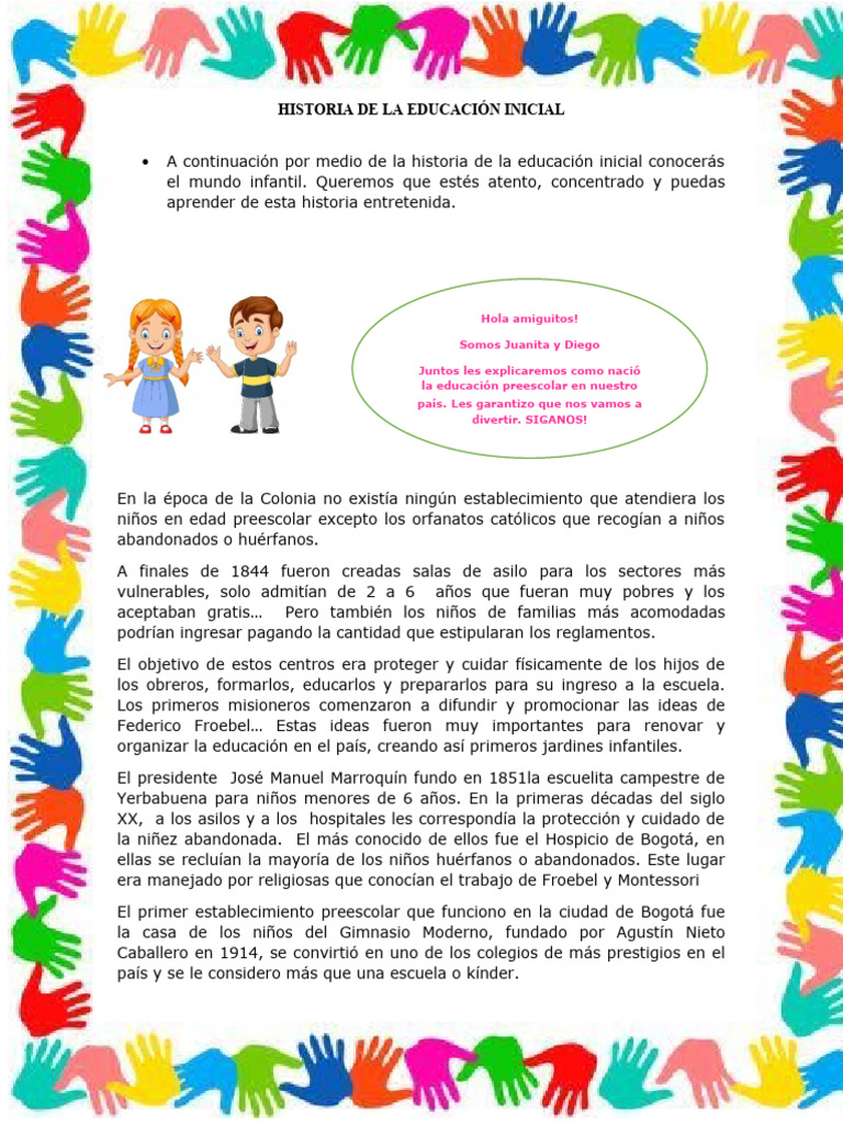 Historia de la Educación Preescolar | PDF | Educación de la primera ...
