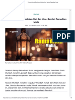 Khutbah Jumat - Bersihkan Hati Dan Jiwa, Sambut Ramadhan Mulia