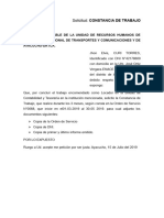 Solicitar Constancia o Certificado de Trabajo