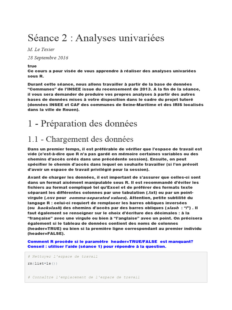 Analyse Univariée | PDF