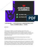 5388 Assessoria Atividade 1 - Conceitos Da Administração e Ética Empresarial - 51 2024