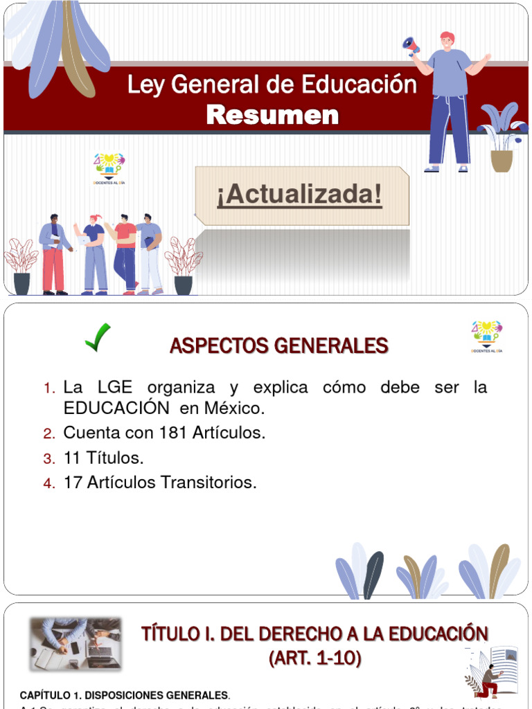 Ley General de Educacion Actualizada Resumen | Descargar gratis PDF ...