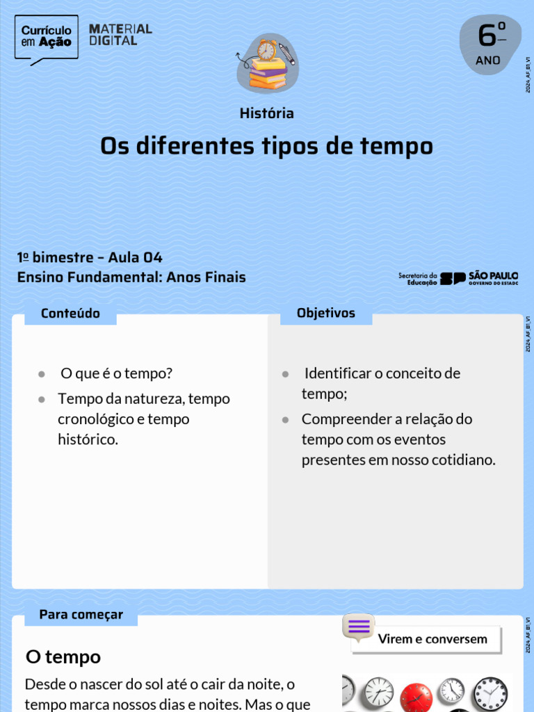 Os Diferentes Tipos de Tempo: História | PDF | Tempo | Humano