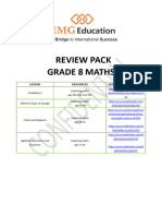 Grade 8 Maths REVIEW PACK