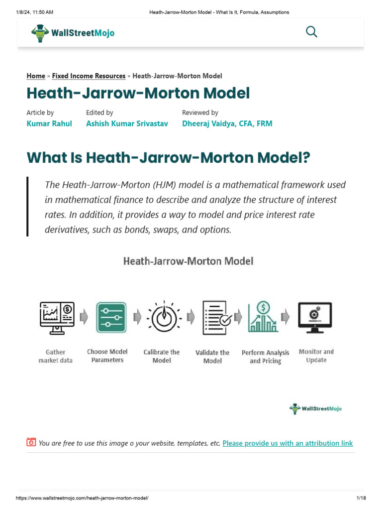 HeathJarrowMorton Model What Is It, Formula, Assumptions PDF